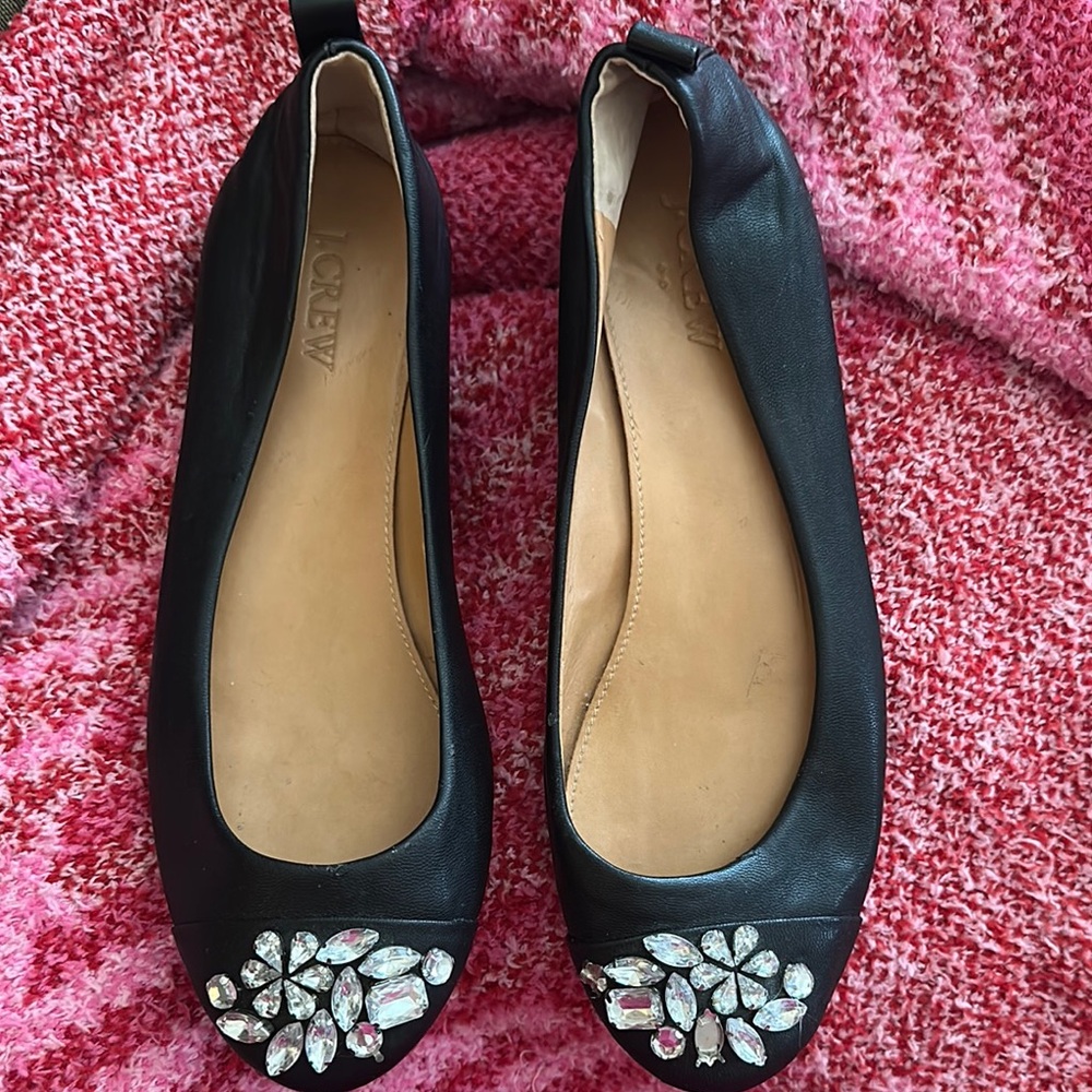 Gorgeous J. Crew Black Embellished Women's Flats